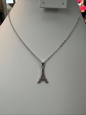 Paparazzi Silver Eiffel Tower Pendant Necklace - Women Jewelry